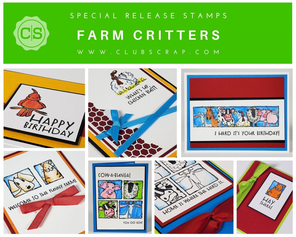 Farm Critters Special Release - stamps by Club Scrap #clubscrap #stamps