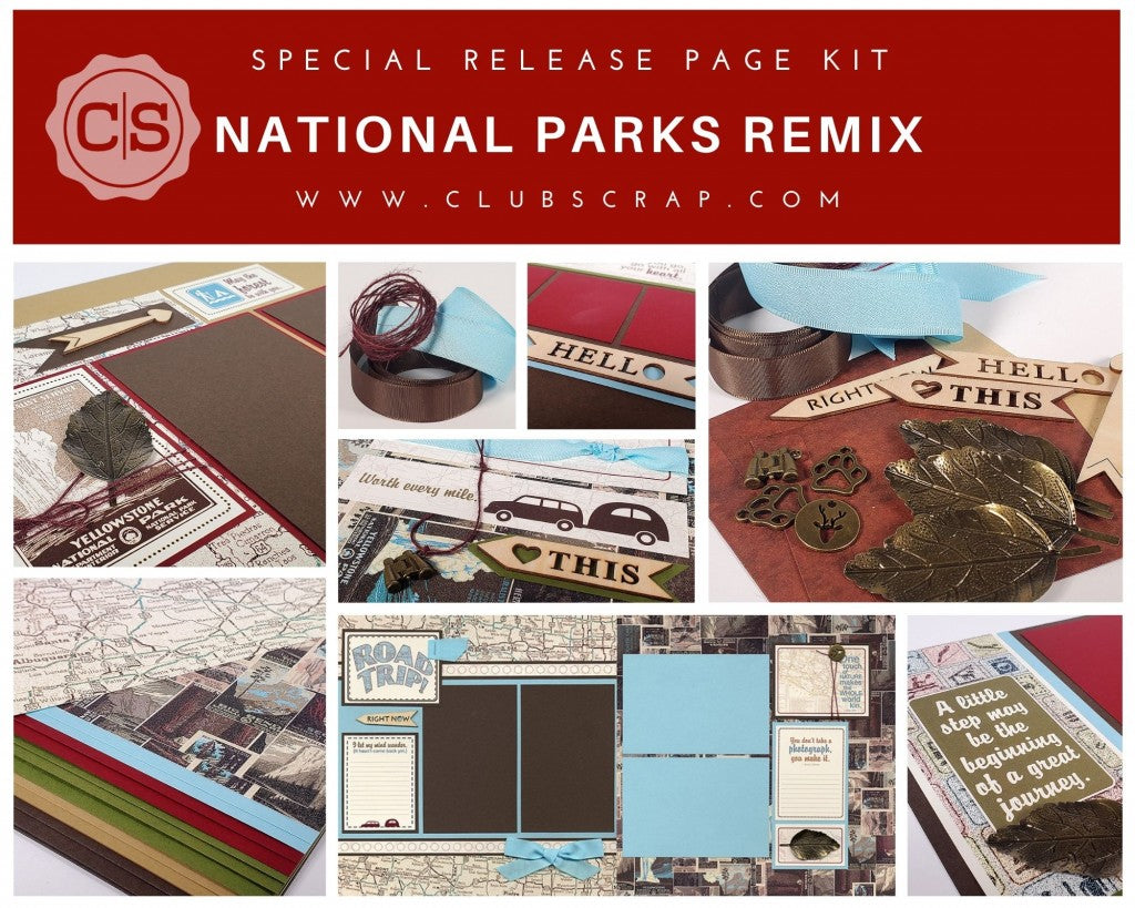 National Parks Remix by Club Scrap #clubscrap #pagekit #efficientscrapbooking
