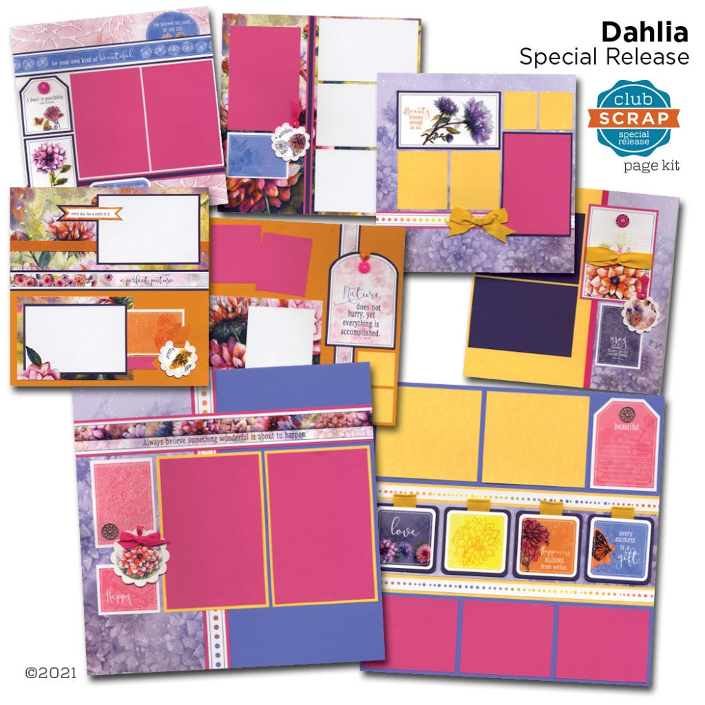 Dahlia Remix Page Kit by Club Scrap #clubscrap #pagekit #efficientscrapbooking