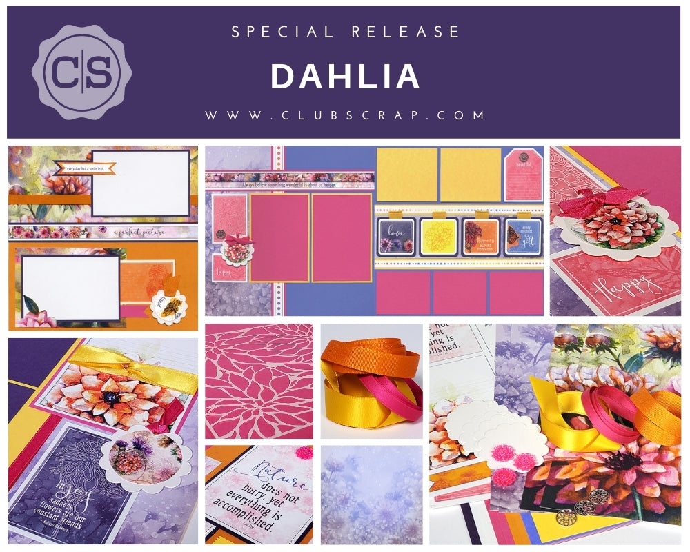 Dahlia Remix Page Kit by Club Scrap #clubscrap #pagekit #efficientscrapbooking