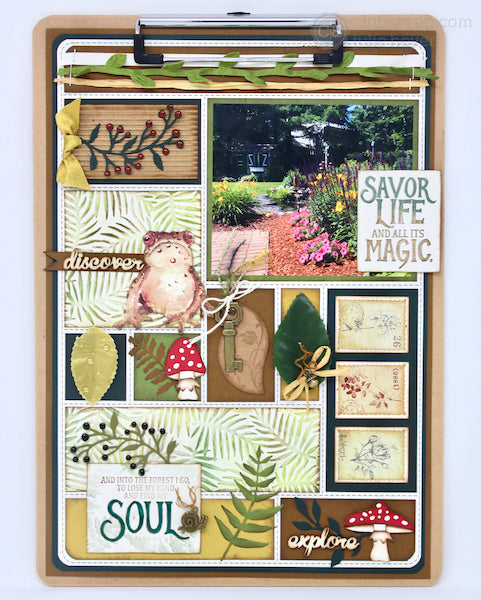 Clipboard Collage #clubscrap #project #diecuts #sizzix #forest #collage