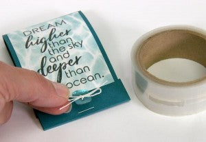 Matchbook Containing Handmade Jewelry Created With Club Scrap's Lagoon Collection