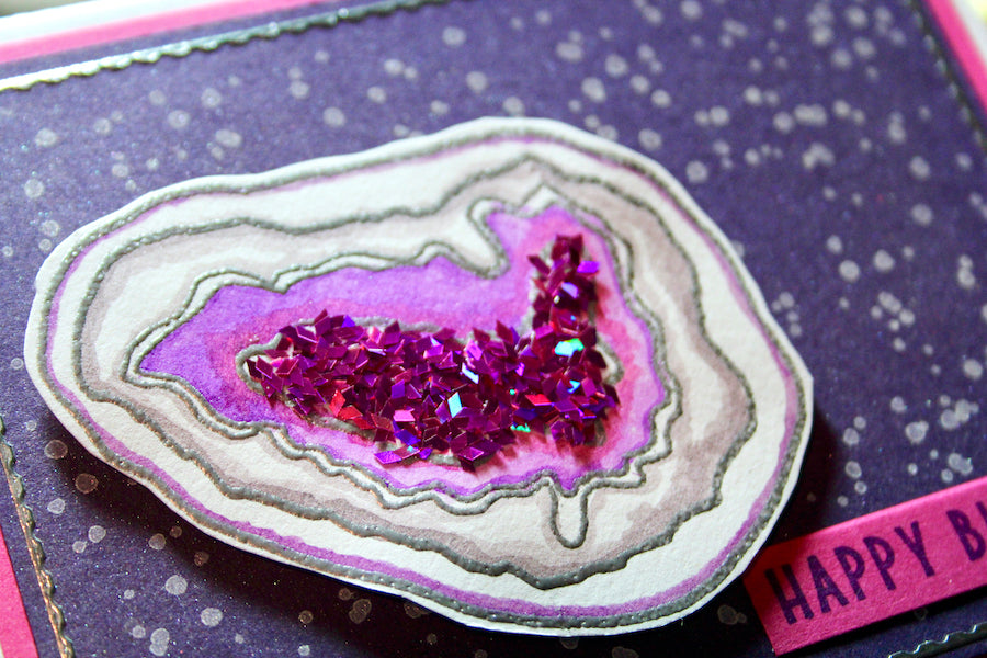 Stamped Geode Tutorial #geodes #clubscrap #stamping #glitter 