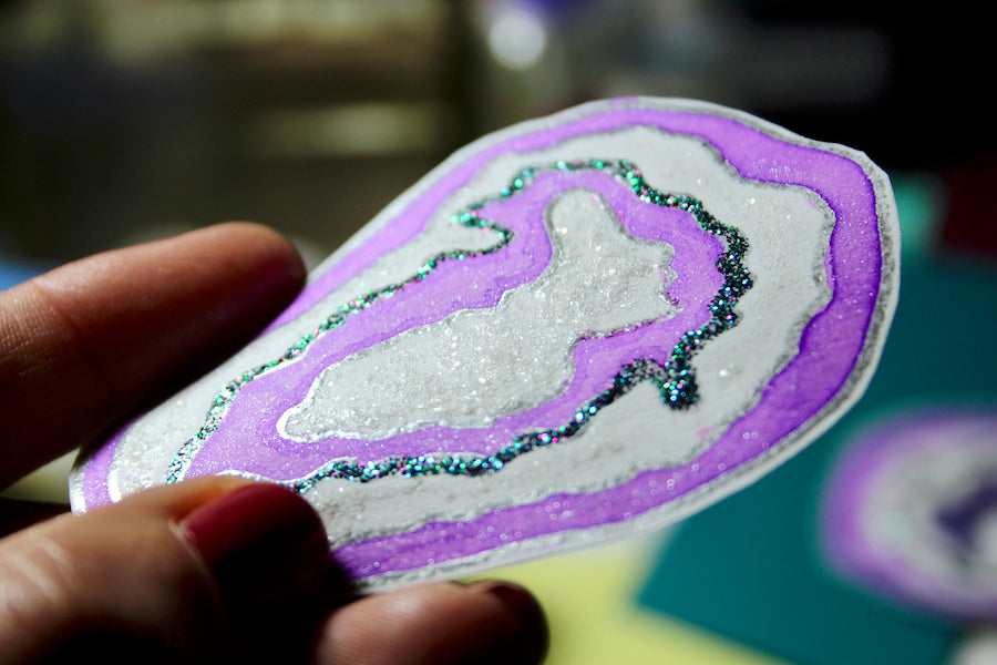 Stamped Geode Tutorial #geodes #clubscrap #stamping #glitter 