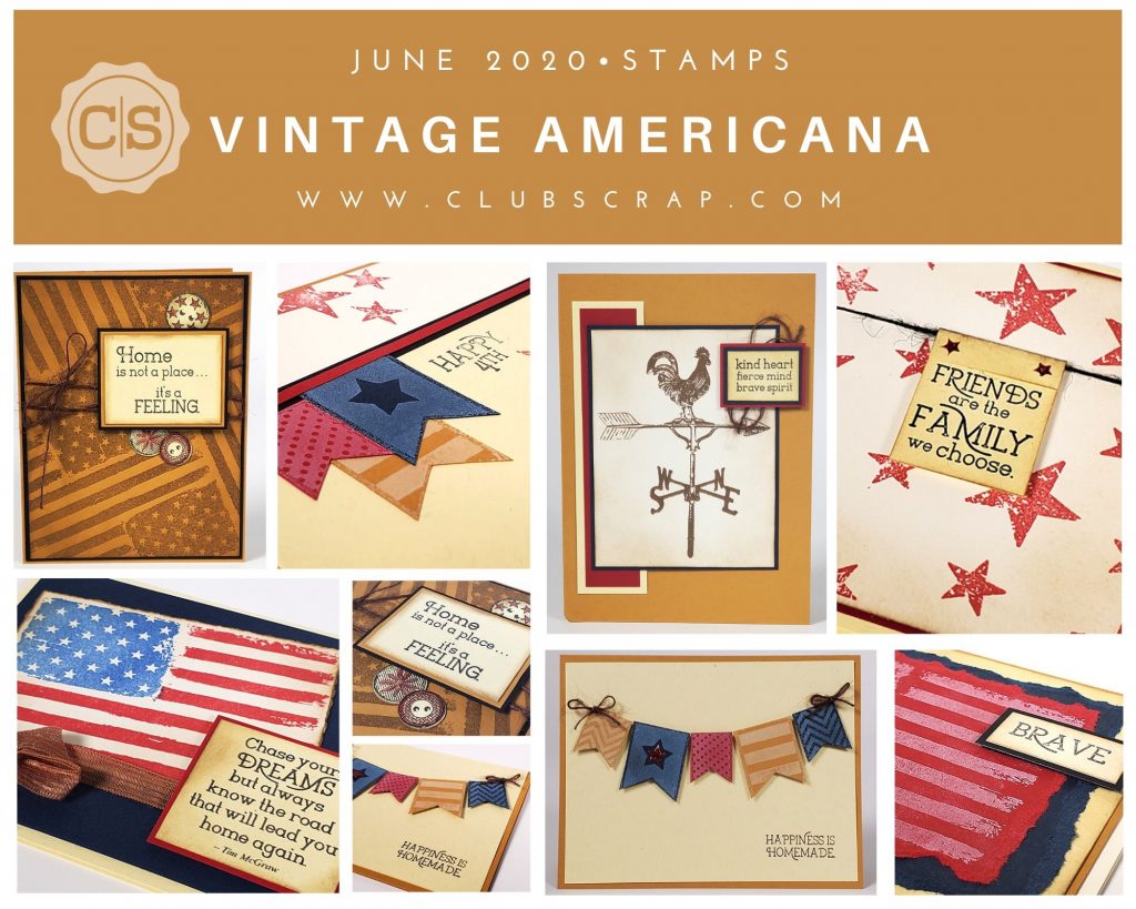 Vintage Americana Spoiler - Club Scrap's June Stamp Sheet #clubscrap