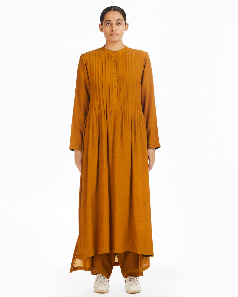 Handwoven Pintuck Bamboo Dress – Saahra