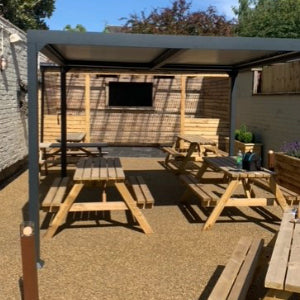 Cotswold Garden Shade - Grey Aluminium Pergola for pubs and restaurants