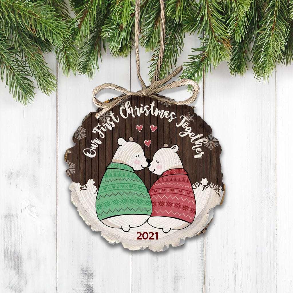 White Wood Christmas as a Mama Bear Ornament