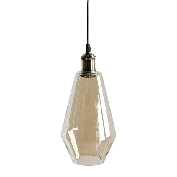 smoked glass teardrop pendant light