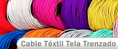 Cable téxtil trenzado vintage colores