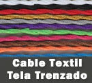 Cable vintage textil trenzado rizado para luces decoración