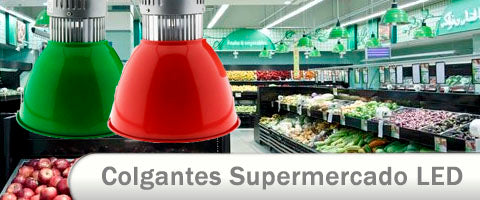 Colgantes supermercado LED para iluminar comercios con campanas suspendidas