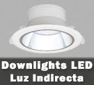 Downlights de LED de baja luminancia con luz indirecta