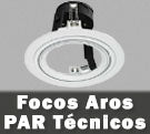 Focos aros techo PAR30 PAR38 técnicos