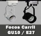 Focos de carril GU10 E27 para lámparas LED