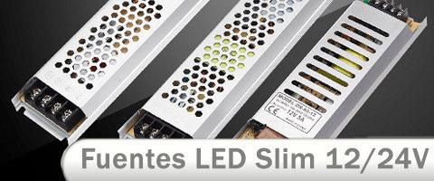 Fuentes LED Slim a 12V 24V para tiras de LED menos ancha