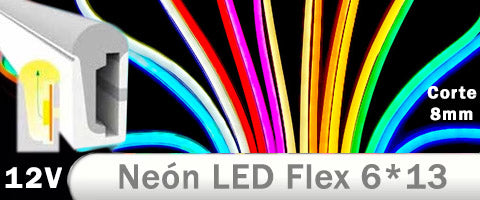 Neón LED corte 8mm para hacer formas de letras con neones LED para rotulación.