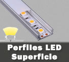 Perfiles aluminio para tiras LED instalación en superficie