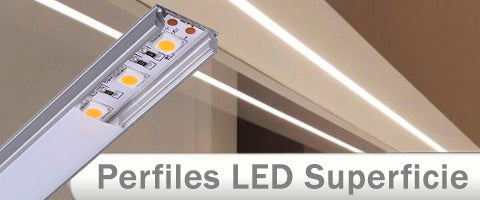 Perfiles aluminio para tiras LED de superficie