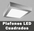 Plafones LED cuadrados en superficie en color blanco o plata