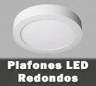 Plafones LED redondos para techos superficiales con cerco de instalación