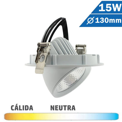 Empotrable Basculante Redondo LED Blanco 15W Abatible