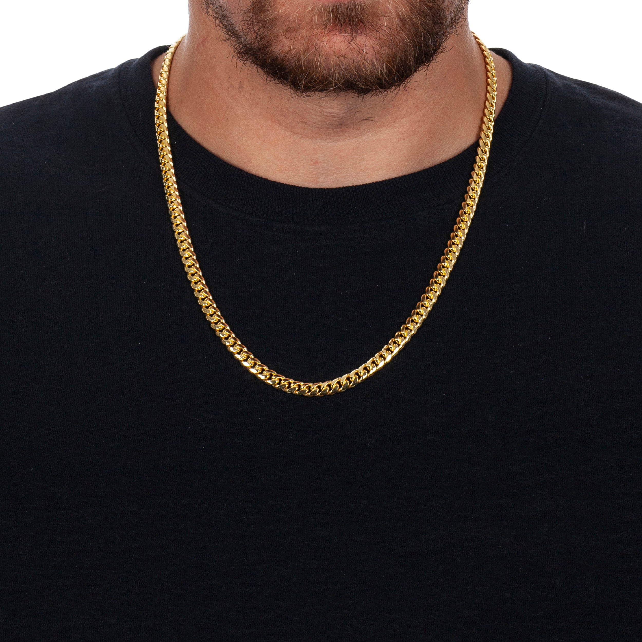 925 Sterling Silver 7mm Miami Cuban Link Gold Plated Chain – Oliver & Navy
