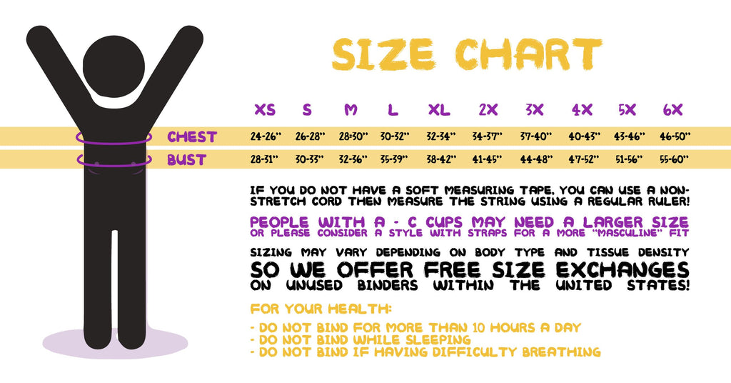 Strapless Compression Top Size Chart