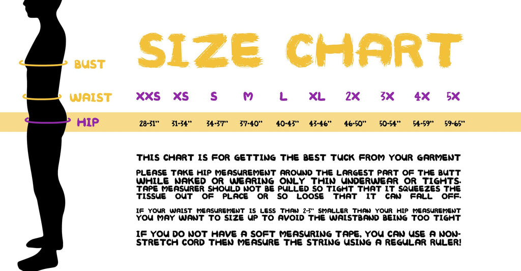 size chart for tucking