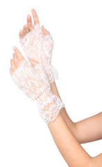Halloween Costume White Lace Gloves from Party Stuff