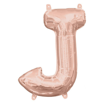 Foil Balloon - Mini Letter Rose Gold J 16 Inch Air-Filled Only