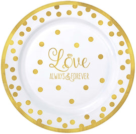 "Love" Round Premium Plastic Plates, 7 1/2"