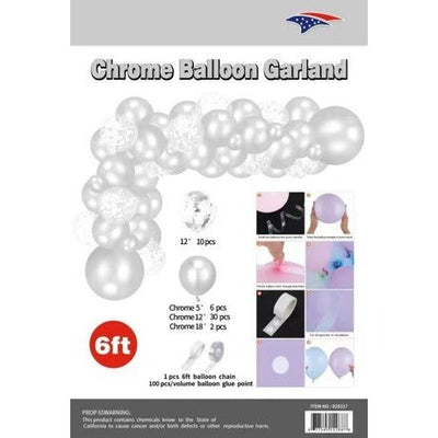 Balloon Garland Kit - Chrome Silver