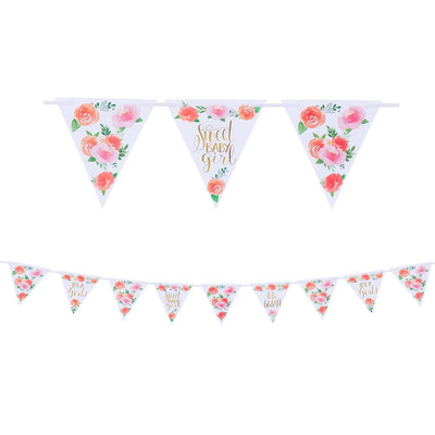 Floral Baby Pennant Banner