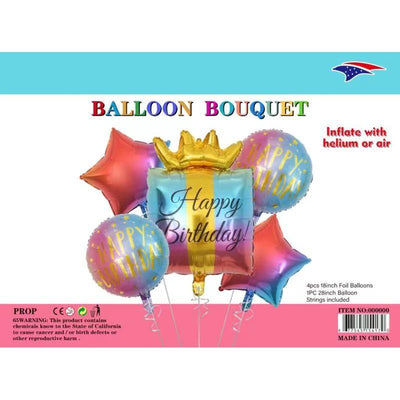 Foil Balloon Bouquet - Birthday Cube