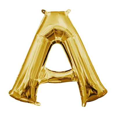 Foil Balloon - Mini Letter Gold A 16 Inch Air-Filled Only