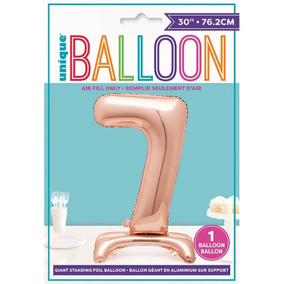Rose Gold Number Shaped Standing Foil Balloon 30" 7