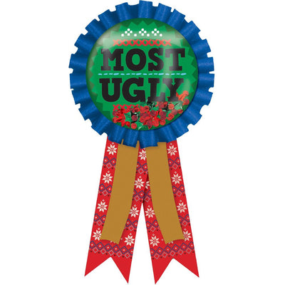Ugly Sweater Confetti Pouch Award Ribbon