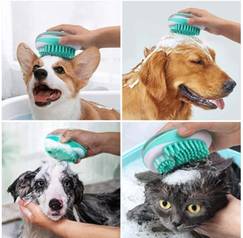 comment laver son animal de compagnie avec une brosse distributeur de savon