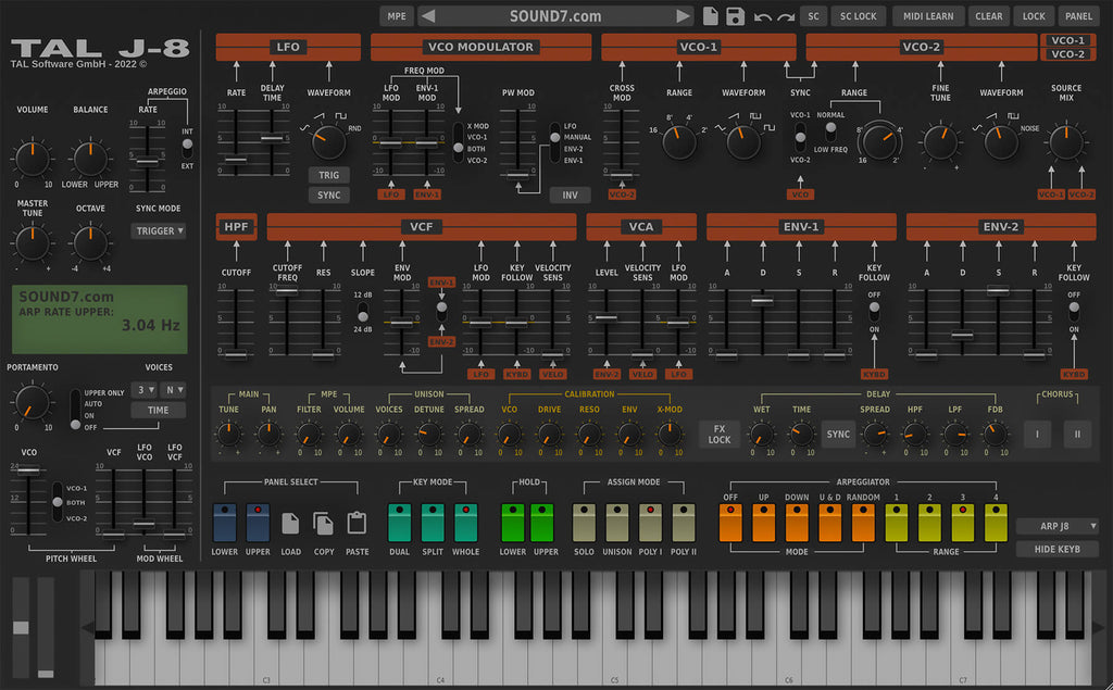 TAL-J8-Synth-Plugin-Main-Panel-keys