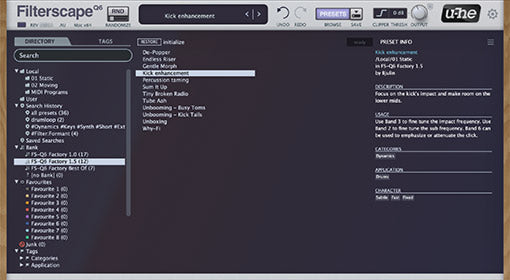 U-he Filterscape presets