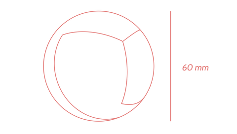 Outline of Venn Puzzle showing dimentions