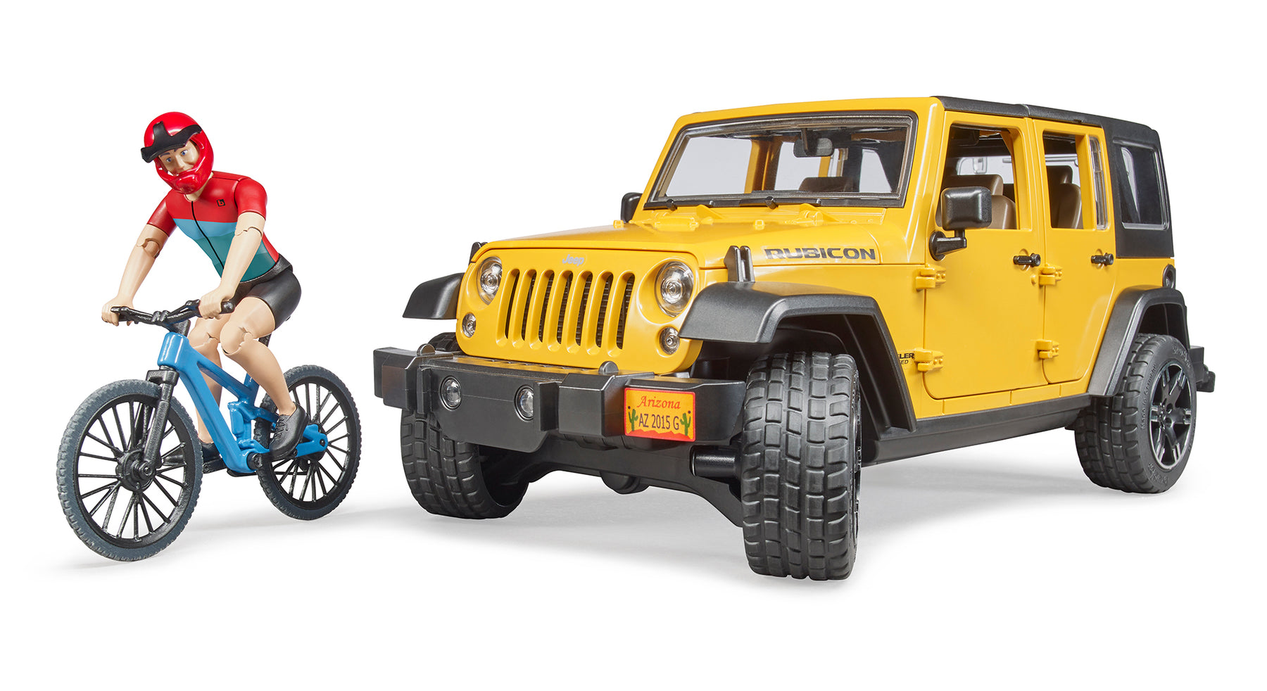 Bruder 02543 Jeep Wrangler Rubicon Unlimited w/ 1 Mountain Bike and Ma –  Bruder Toy Shop