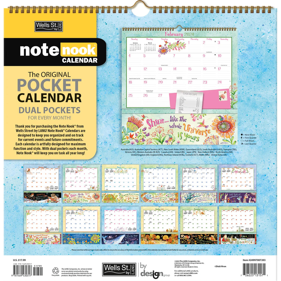 2024 Simple Inspirations Note Nook Square Wall Calendar