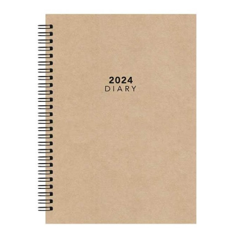 2024 Diary (wirobound) with Fabric Covers - Keep Going Keep Growing