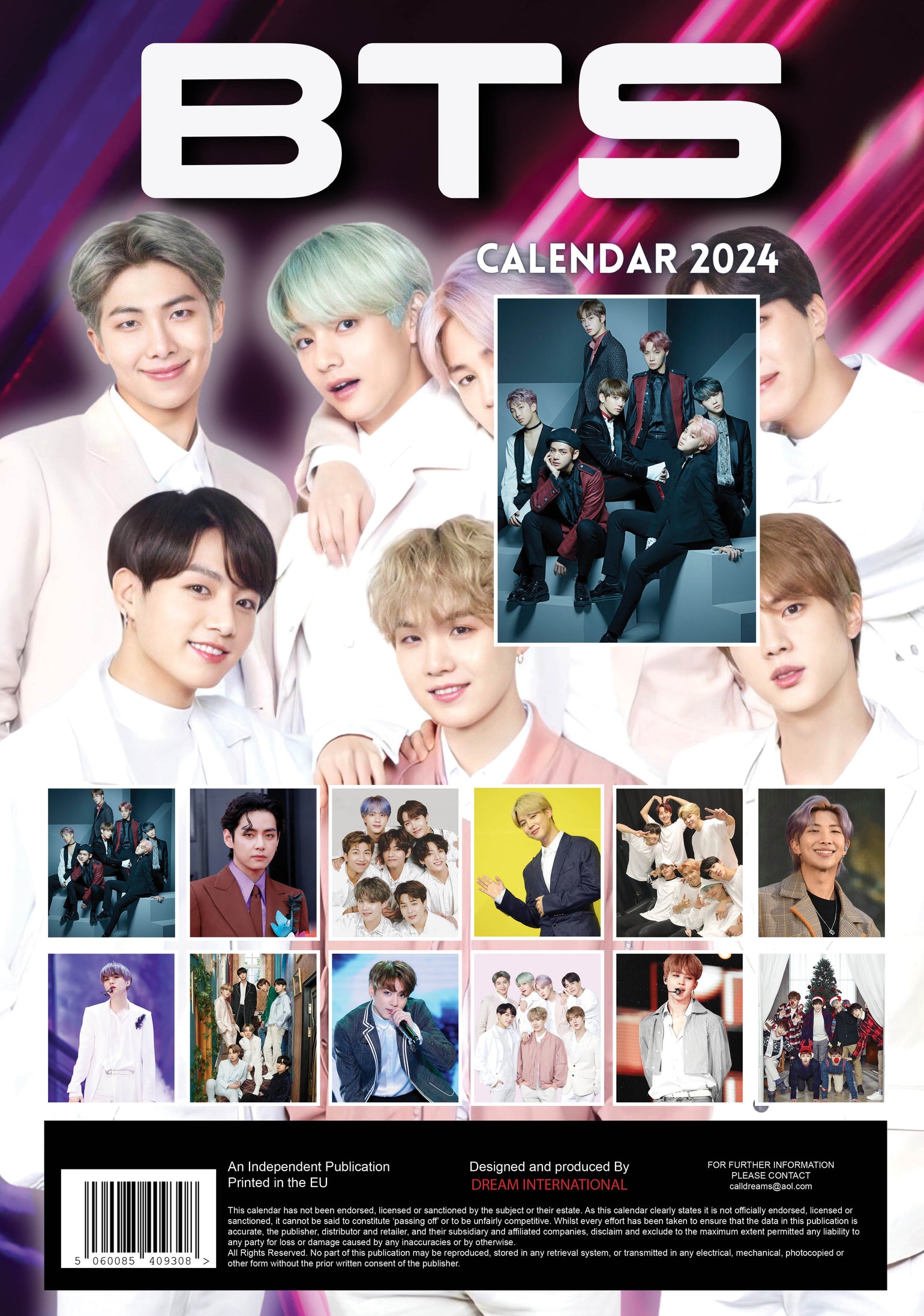 2024 BTS A3 Wall Calendar Music Celebrities Calendars by Call
