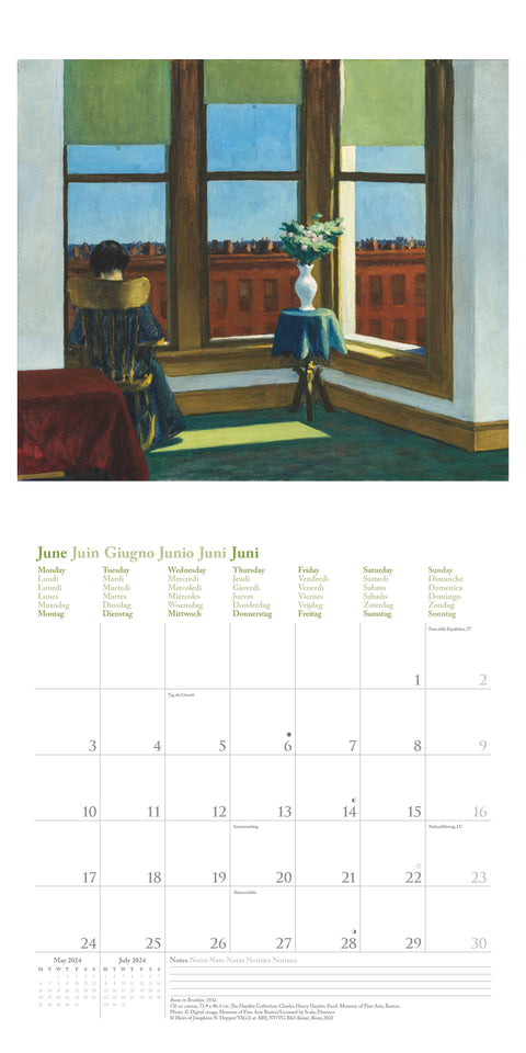 2024 Edward Hopper (Neumann) - Square Wall Calendar - Art Calendars