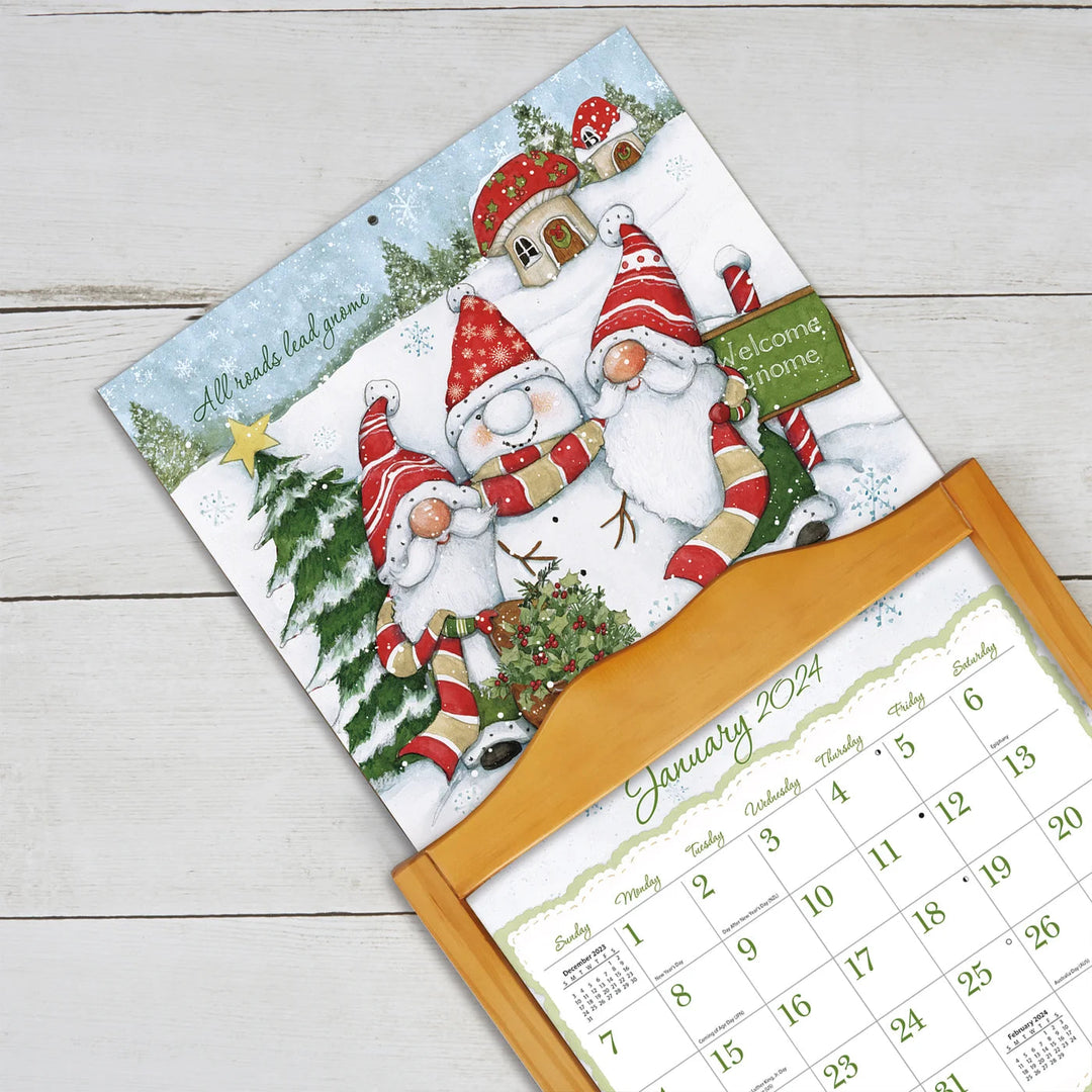 2024 LANG Gnome Sweet Gnome By Susan Winget Deluxe Wall Calendar