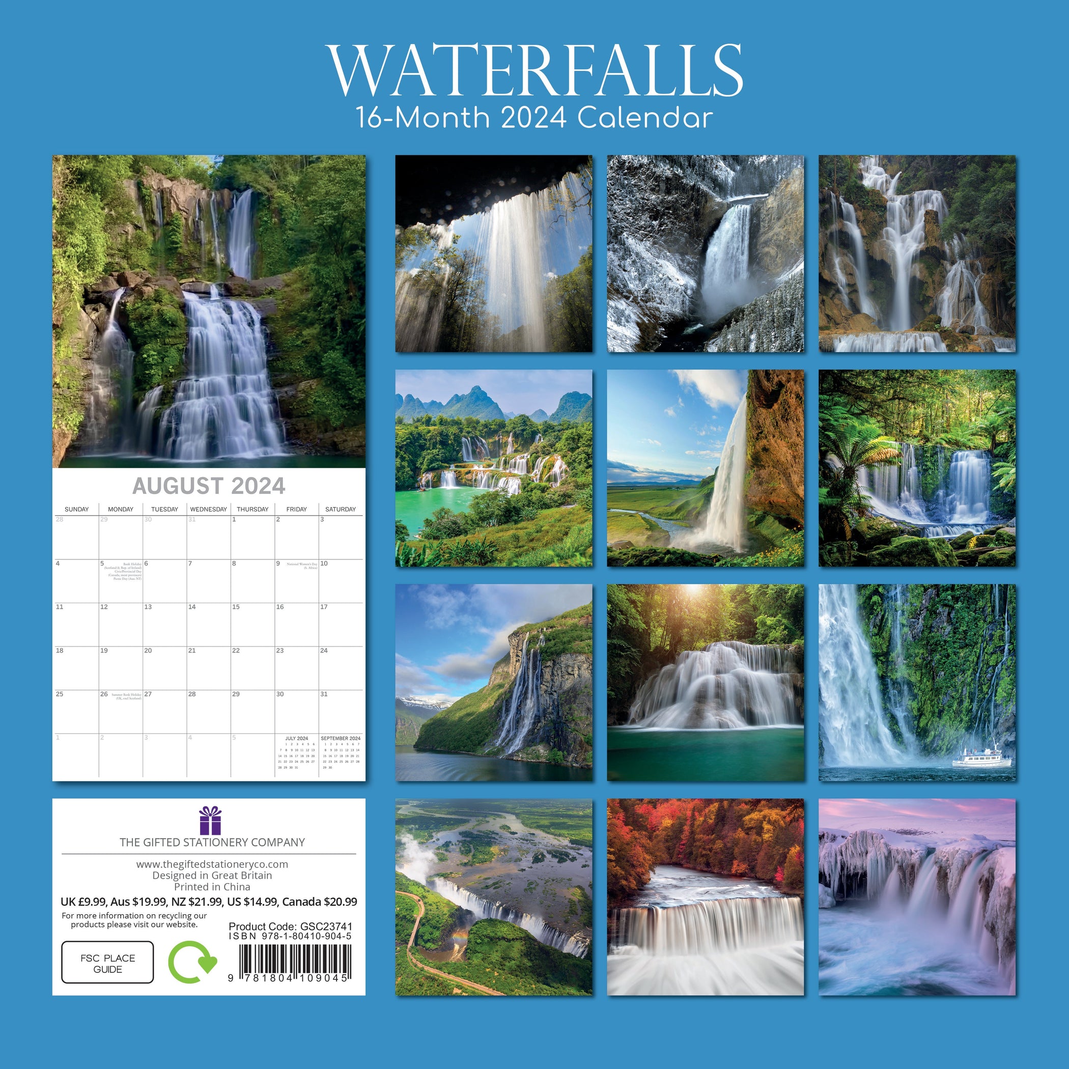 2024 Waterfalls Square Wall Calendar Just Calendars