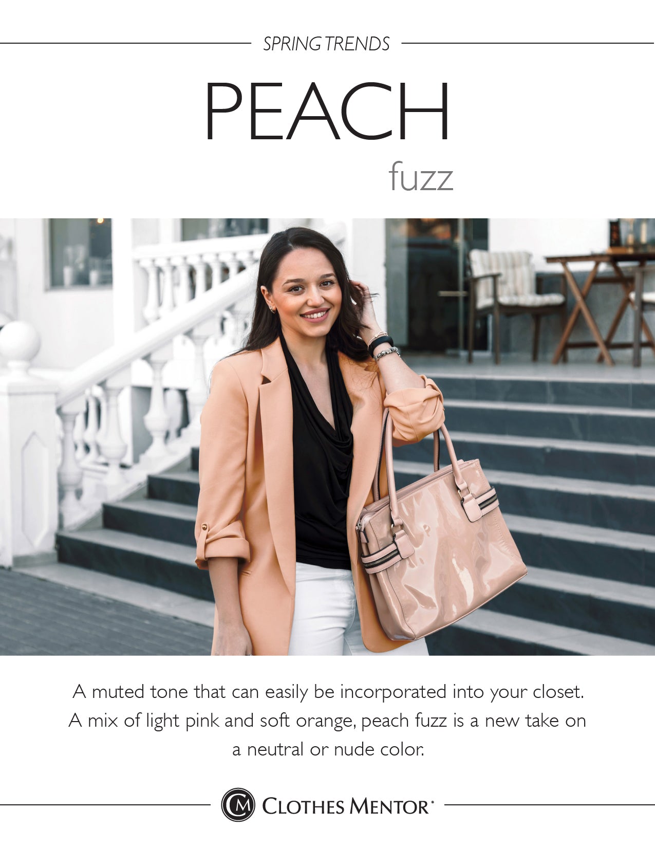 Woman Wearing a Peach Colored Jacket